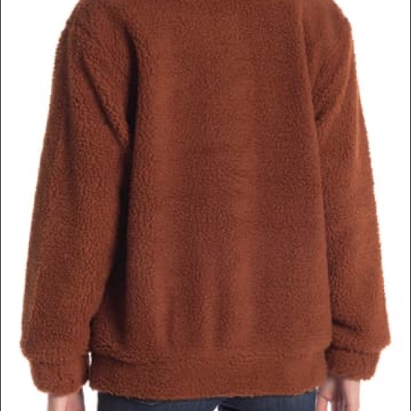 Dark Brown Teddy Coat Jacket - Picture 4 of 6